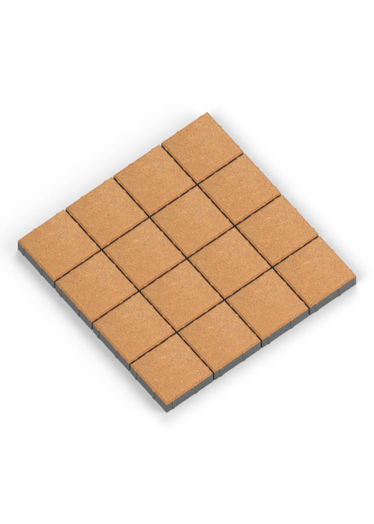 Adoquín 20×20×6 cm — Salmón — instalación 4×4, bicapa de 1 cm